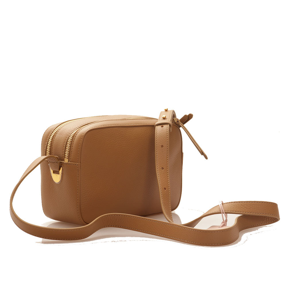 Borsa Donna a Tracolla Piccola COCCINELLE linea Lea in Pelle Colore Nocciola