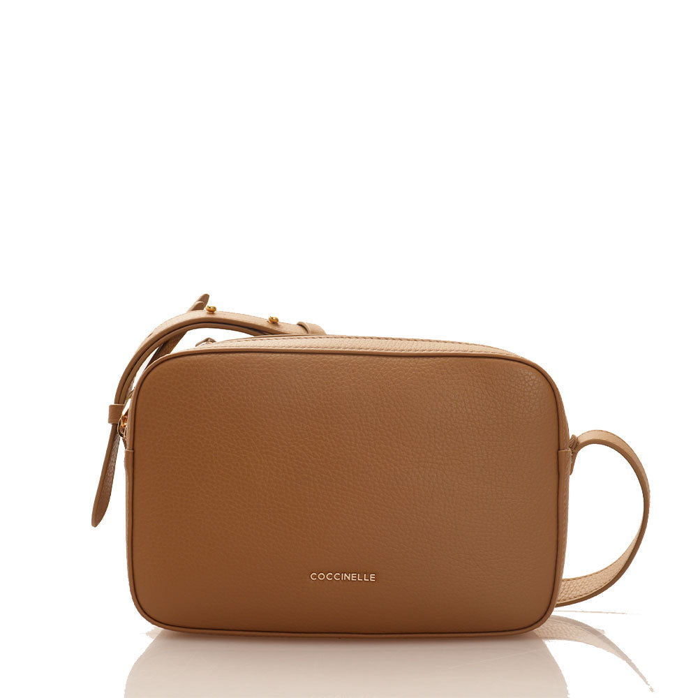 Borsa Donna a Tracolla Piccola COCCINELLE linea Lea in Pelle Colore Nocciola
