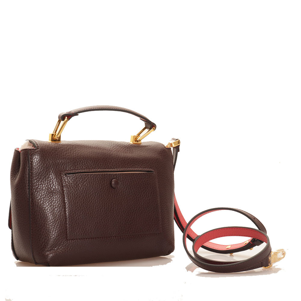 Borsa Donna a Mano con Tracolla in Pelle COCCINELLE Linea Liya colore Cola - Cranberry