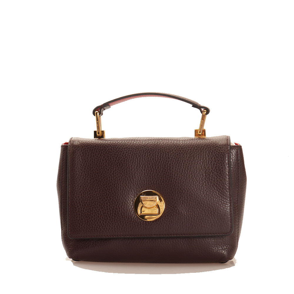 Borsa Donna a Mano con Tracolla in Pelle COCCINELLE Linea Liya colore Cola - Cranberry