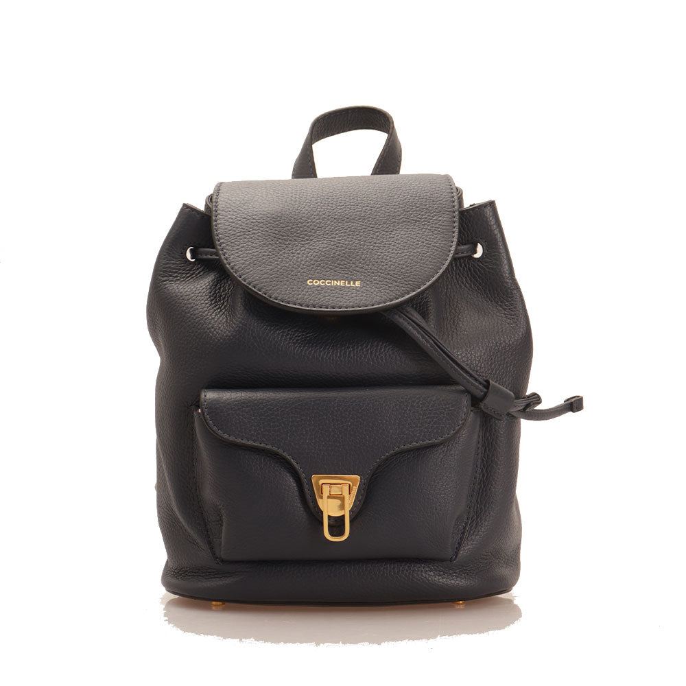 Kleiner COCCINELLE Rucksack aus Leder Beat Soft Line in der Farbe Mitternachtsblau