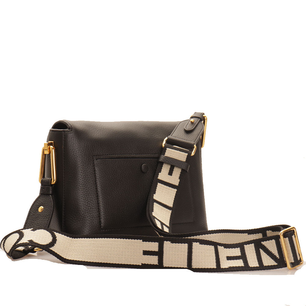 COCCINELLE Damen-Umhängetasche aus Liya Signature Line Leder, Schwarz