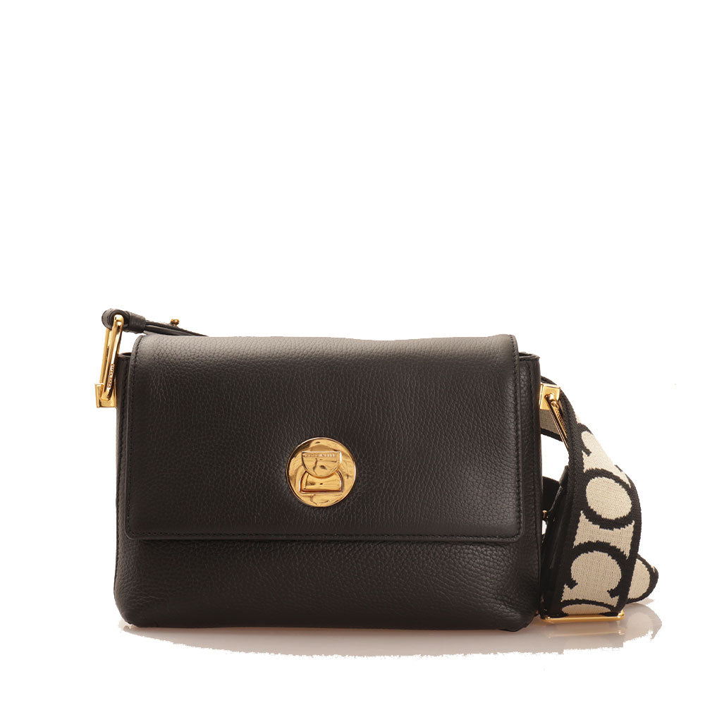 COCCINELLE Damen-Umhängetasche aus Liya Signature Line Leder, Schwarz