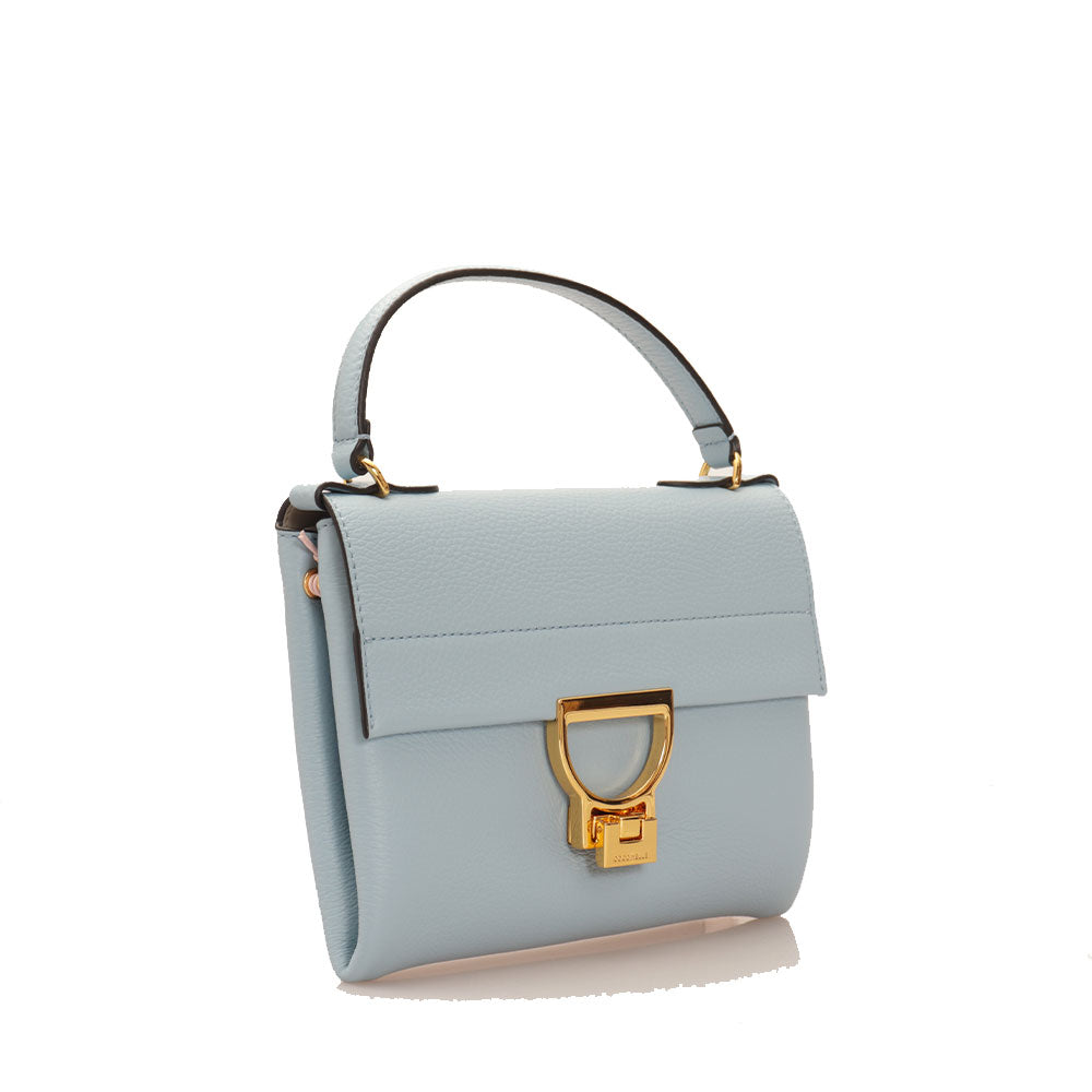 Borsa Donna a Mano con Tracolla COCCINELLE in Pelle Linea Arlettis Signature colore Aquarelle Blue