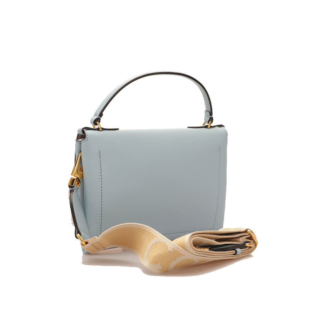 Borsa Donna a Mano con Tracolla COCCINELLE in Pelle Linea Arlettis Signature colore Aquarelle Blue