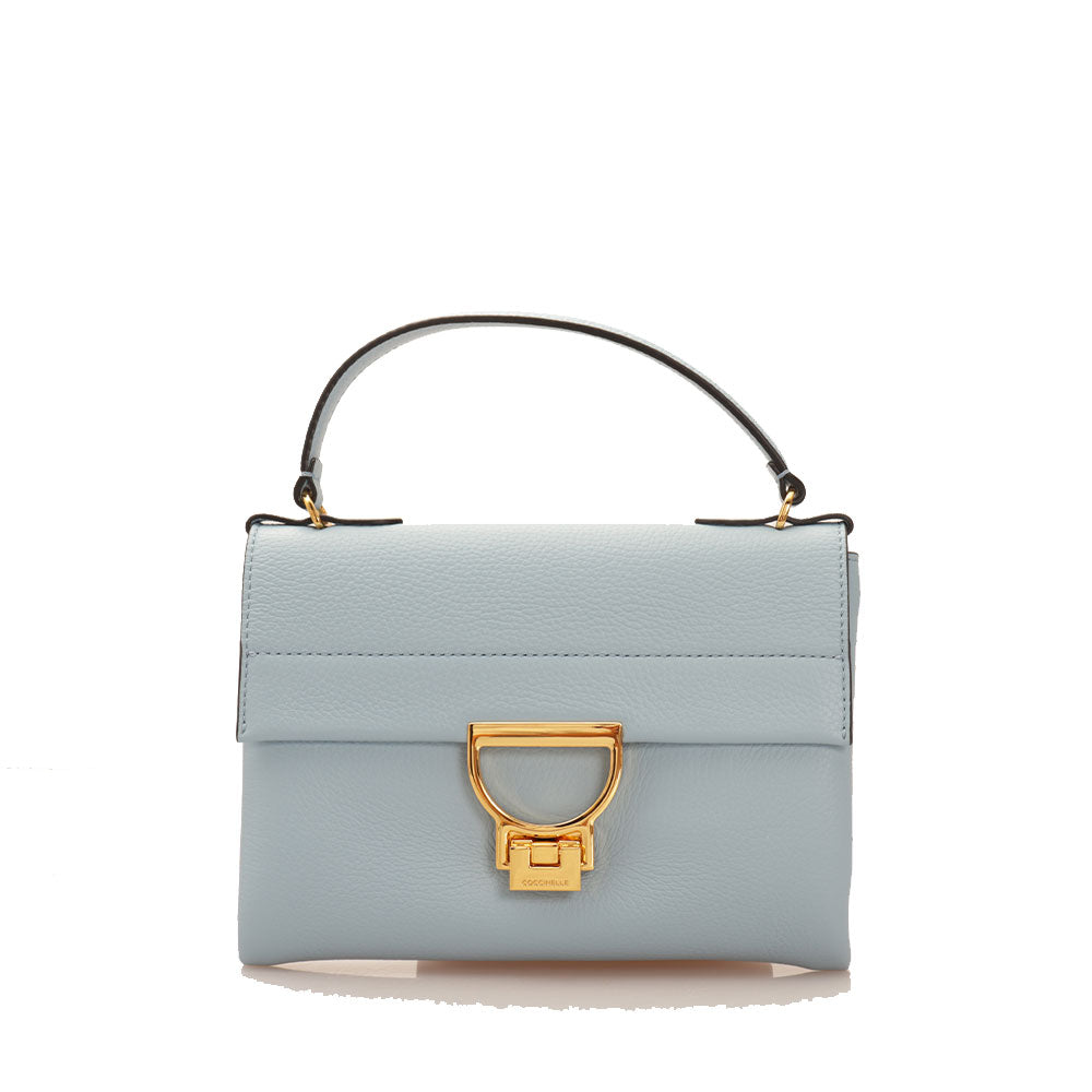 Borsa Donna a Mano con Tracolla COCCINELLE in Pelle Linea Arlettis Signature colore Aquarelle Blue