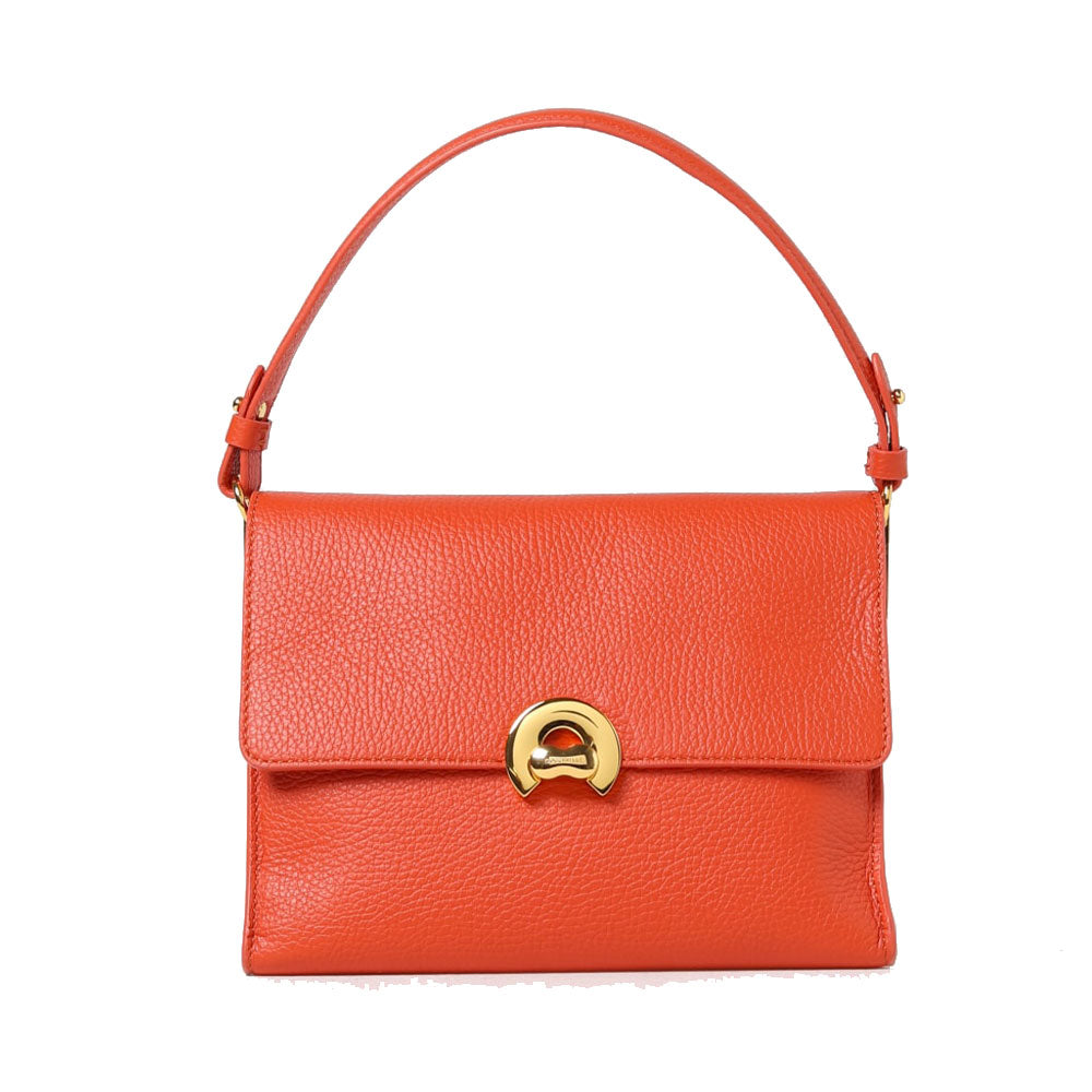 Borsa Donna a Mano con Tracolla COCCINELLE in Pelle linea Binxie colore Tangerine