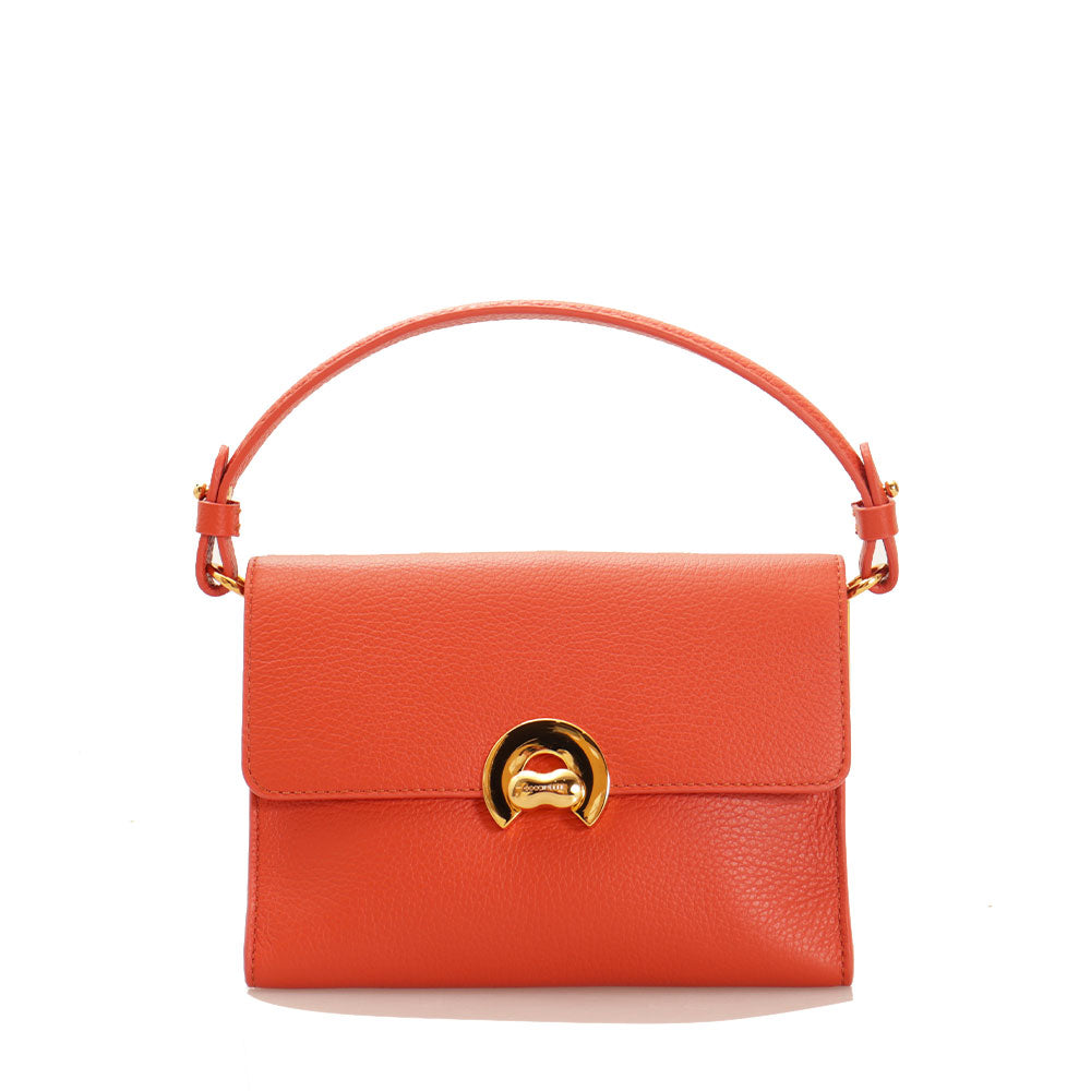 Borsa Donna a Mano con Tracolla COCCINELLE in Pelle linea Binxie Small colore Tangerine