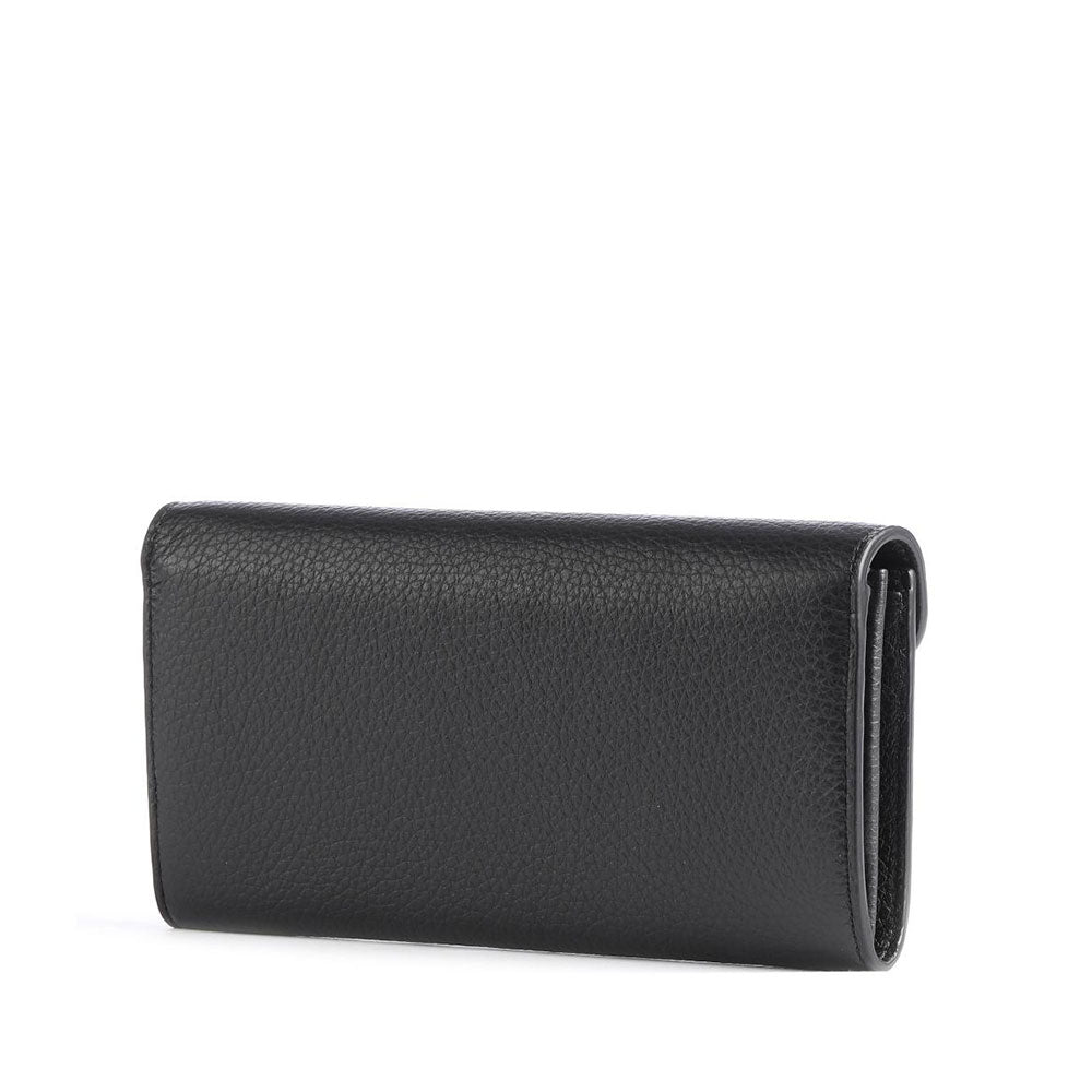 Portafoglio Donna Coccinelle in Pelle Martellata Colore Nero Linea Beat Soft Misura Grande