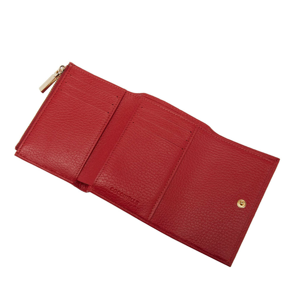 Portafoglio Donna Piccolo COCCINELLE in Pelle Colore Ruby Linea Metallic Soft