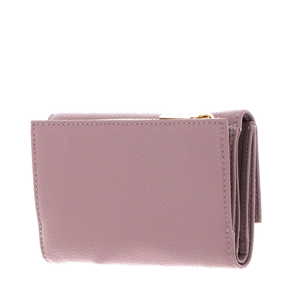 Portafoglio Piccolo COCCINELLE in Pelle Martellata Linea Metallic Soft colore Anemone