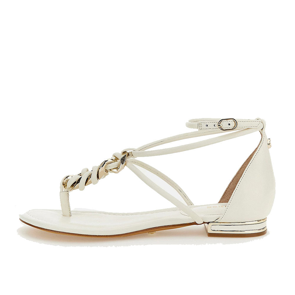 Sandali Infradito Donna GUESS Linea Cadha in Pelle Colore Bianco