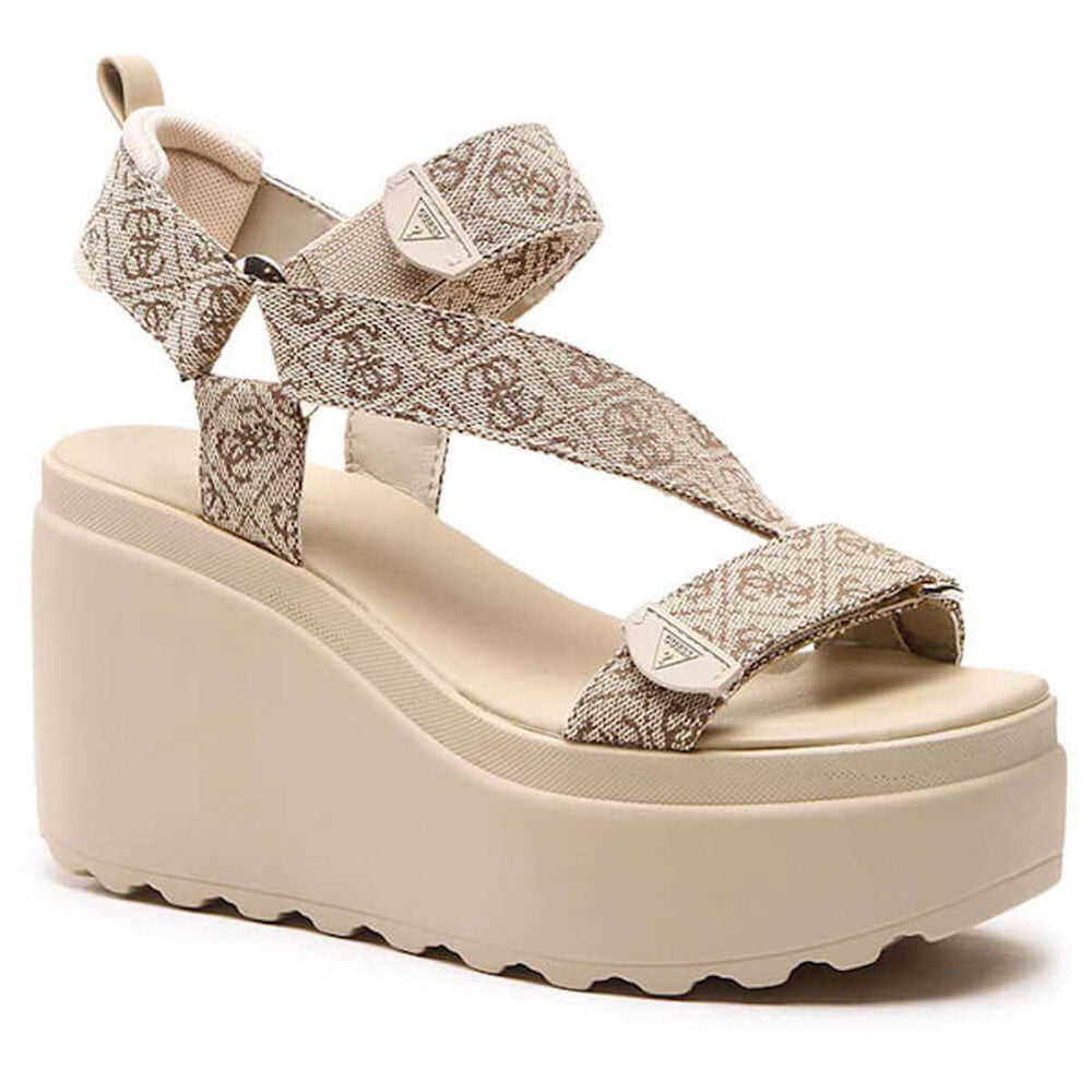Sandali Donna con Zeppa GUESS linea Ocilia Colore Beige - Brown