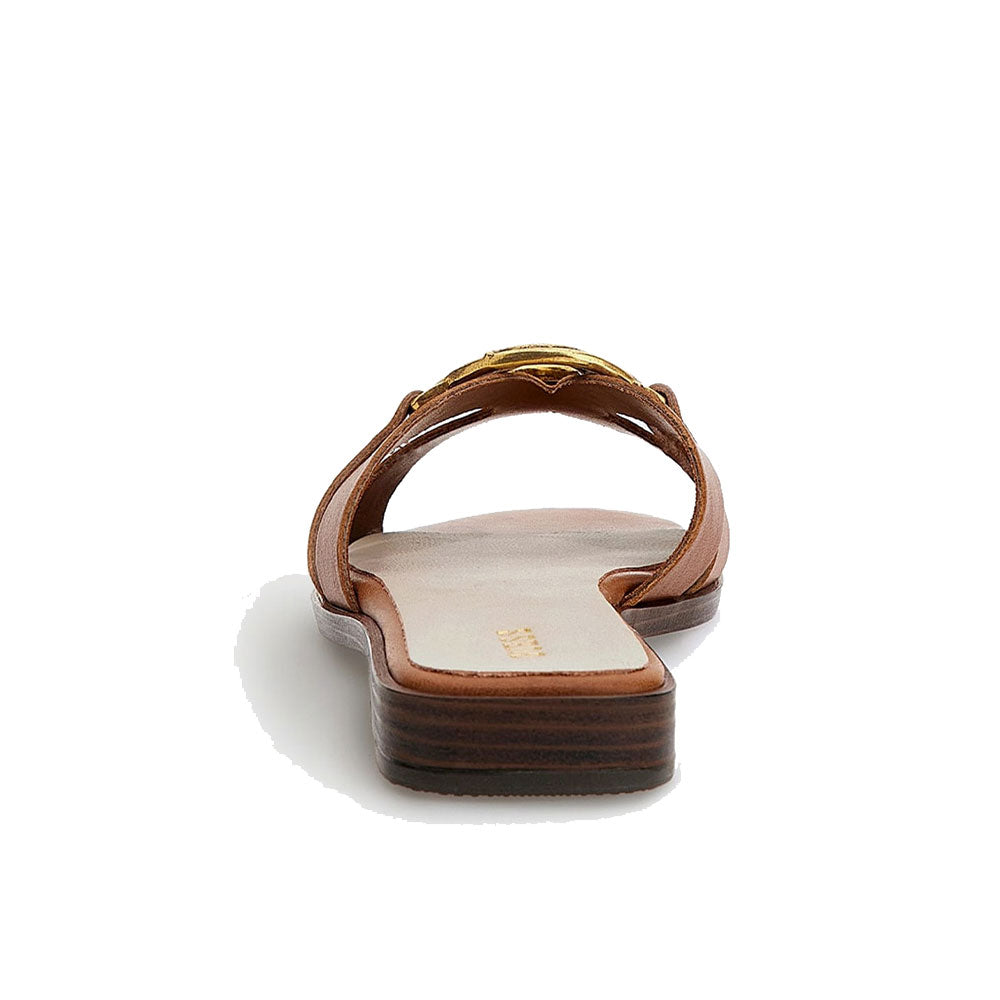 Scarpe Donna GUESS Ciabatte Linea Symo in Pelle Cognac