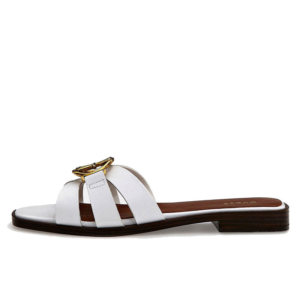 Scarpe Donna GUESS Ciabatte Linea Symo in Pelle Bianca