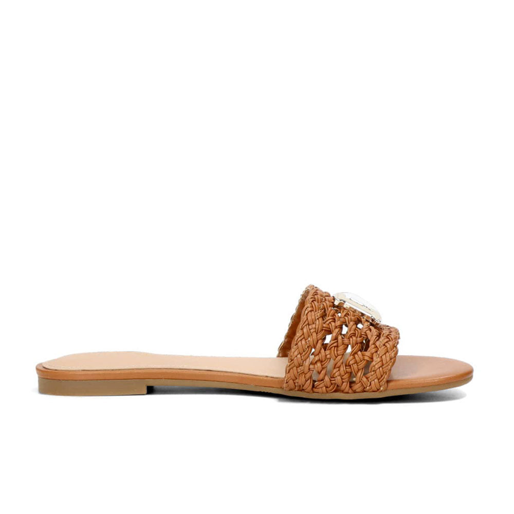 Scarpe Donna GUESS Ciabatte Linea Tassi Colore Cognac