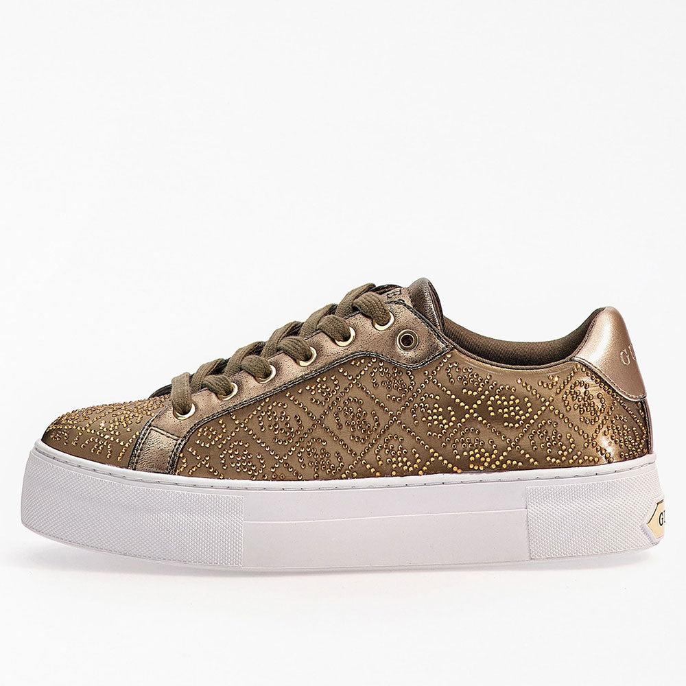 Scarpe Donna GUESS Sneakers Linea Garmini Colore Olive a sconto Cuoieriashop