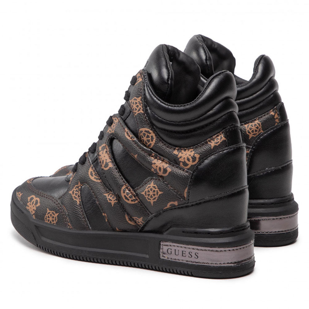 Sneakers Donna Alte con Zeppa Interna GUESS Colore Black Brass Linea Lisa