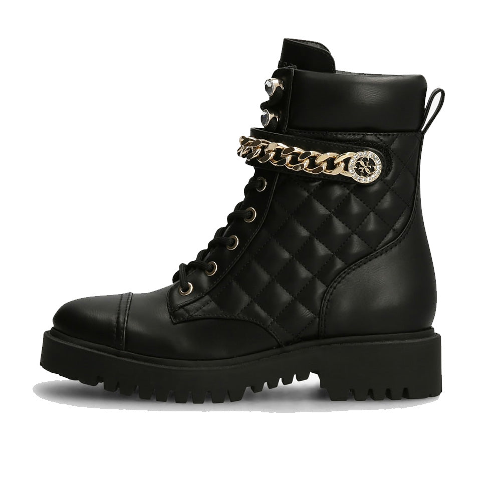 Stivaletti a Anfibio Donna GUESS linea Odyssa con Catena Colore Nero