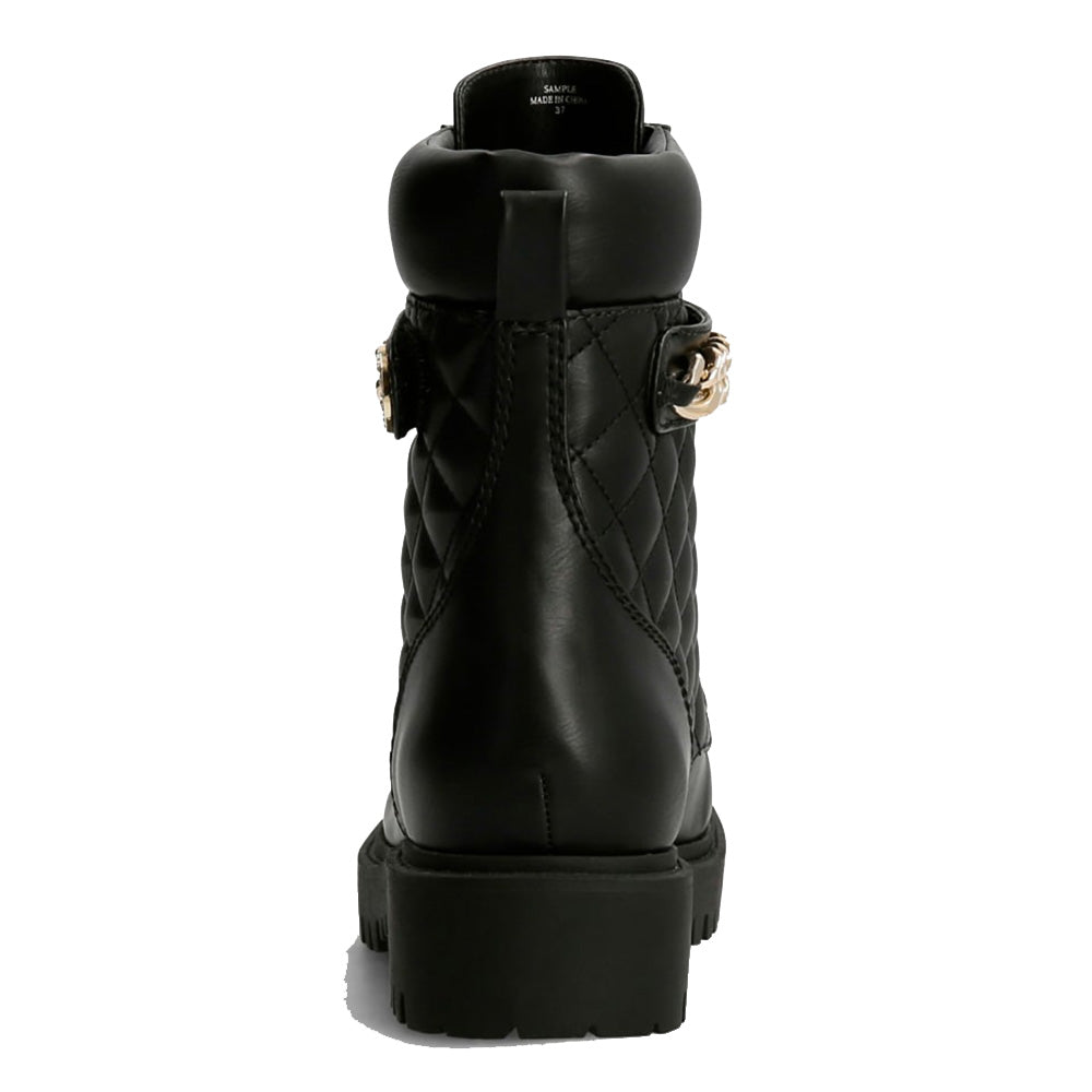Stivaletti a Anfibio Donna GUESS linea Odyssa con Catena Colore Nero
