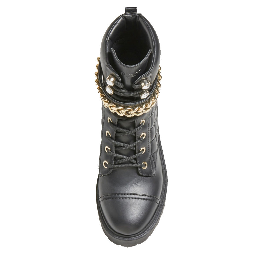 Stivaletti a Anfibio Donna GUESS linea Odyssa con Catena Colore Nero