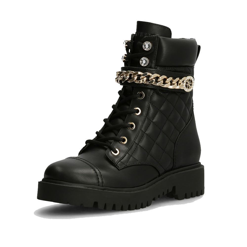 Stivaletti a Anfibio Donna GUESS linea Odyssa con Catena Colore Nero