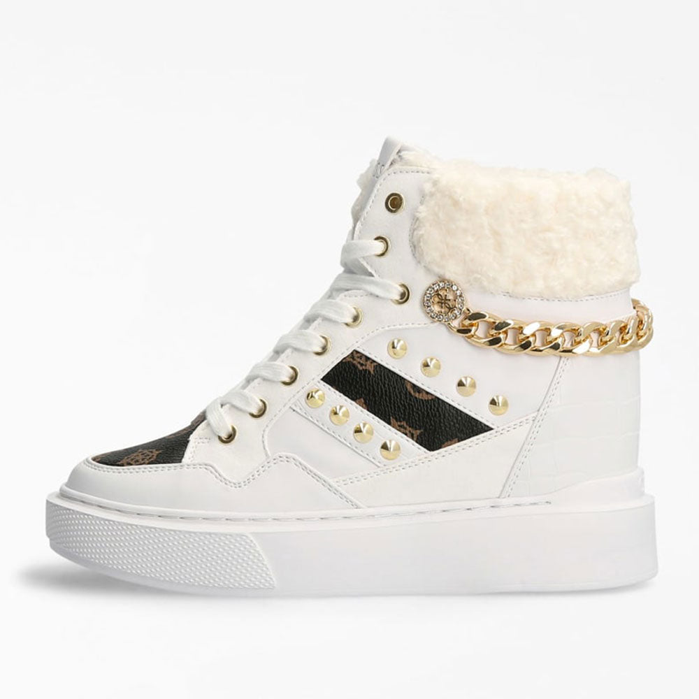 SScarpe Donna GUESS a Stivaletto con Pelliccia Colore Bianco Multi