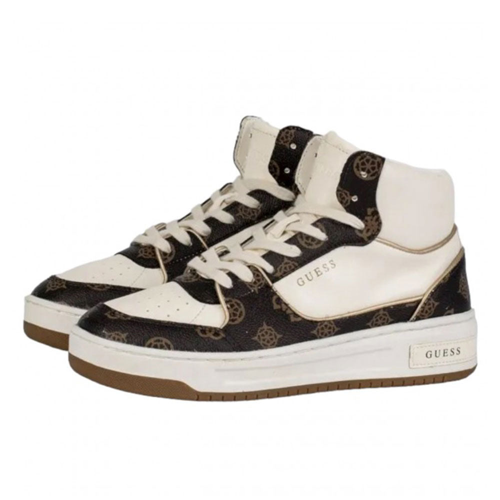 Sneakers Alte Donna GUESS Colore White - Brown Linea Tullia