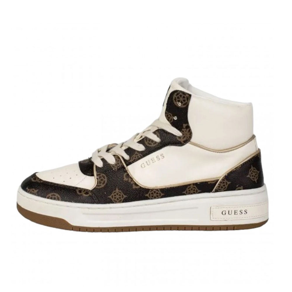 Sneakers Alte Donna GUESS Colore White - Brown Linea Tullia