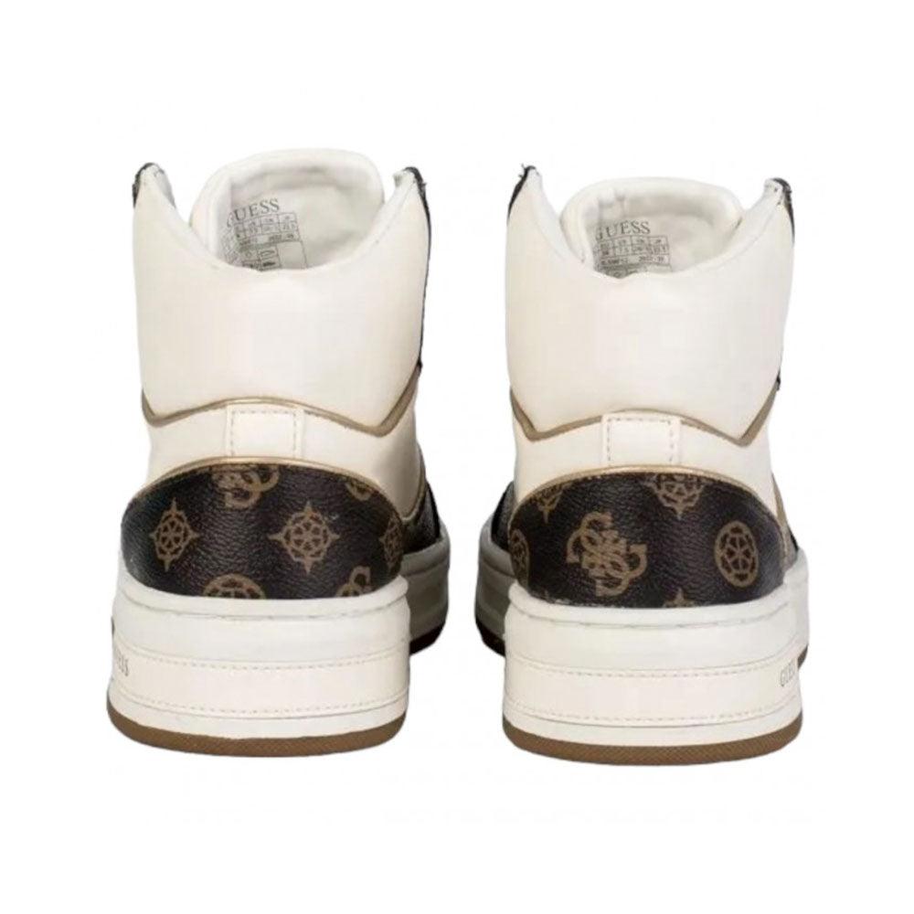 Sneakers Alte Donna GUESS Colore White - Brown Linea Tullia