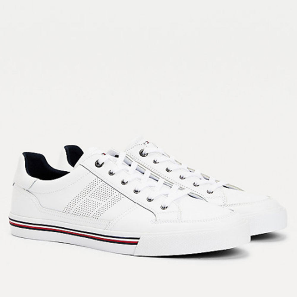 Scarpe Uomo TOMMY HILFIGER Sneakers linea Core Corporate in Pelle Bianca