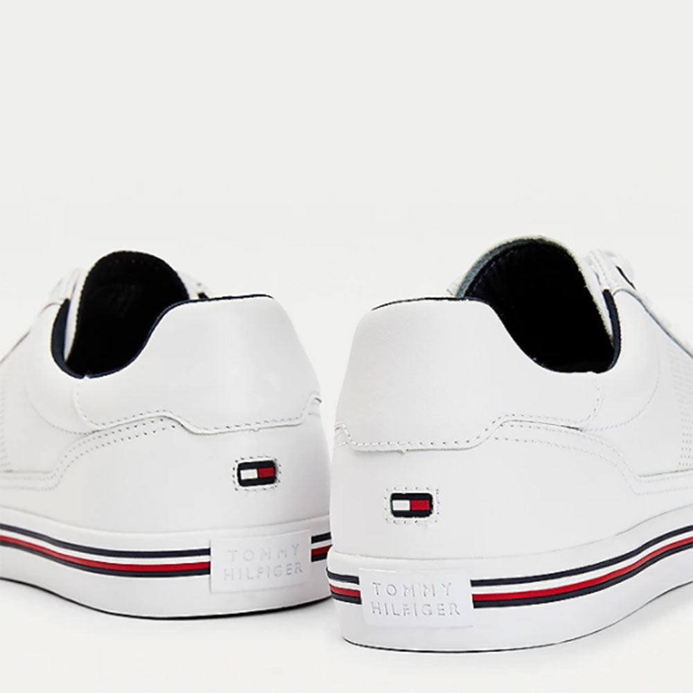 Scarpe Uomo TOMMY HILFIGER Sneakers linea Core Corporate in Pelle Bianca