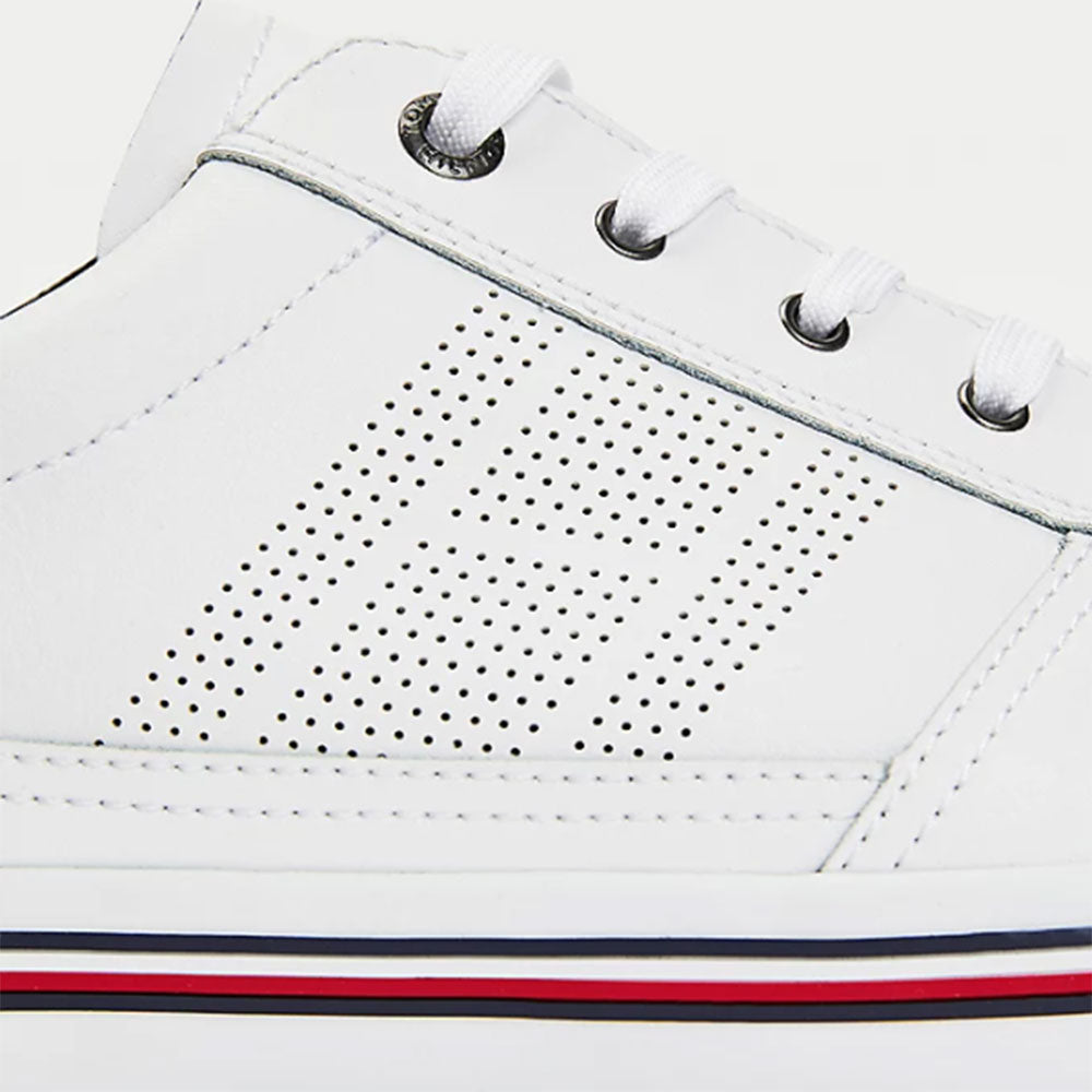 Scarpe Uomo TOMMY HILFIGER Sneakers linea Core Corporate in Pelle Bianca