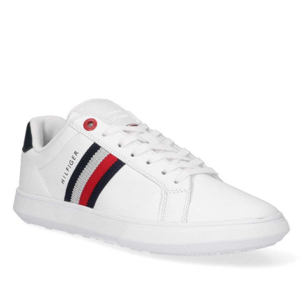 Scarpe Uomo TOMMY HILFIGER Sneakers linea Essential Cupsole in Pelle Bianca