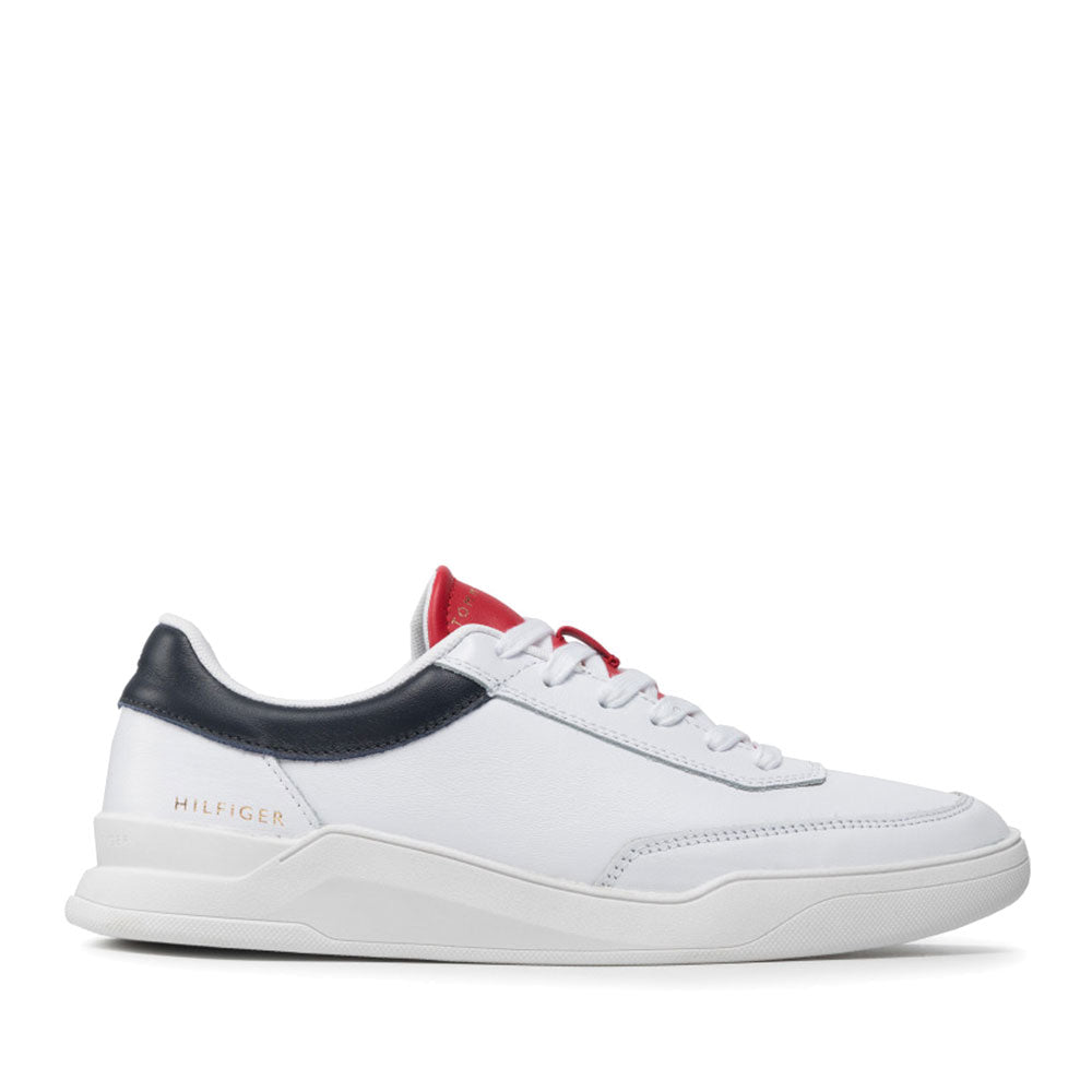 Scarpe Uomo TOMMY HILFIGER Sneakers linea Elevated in Pelle Bianca