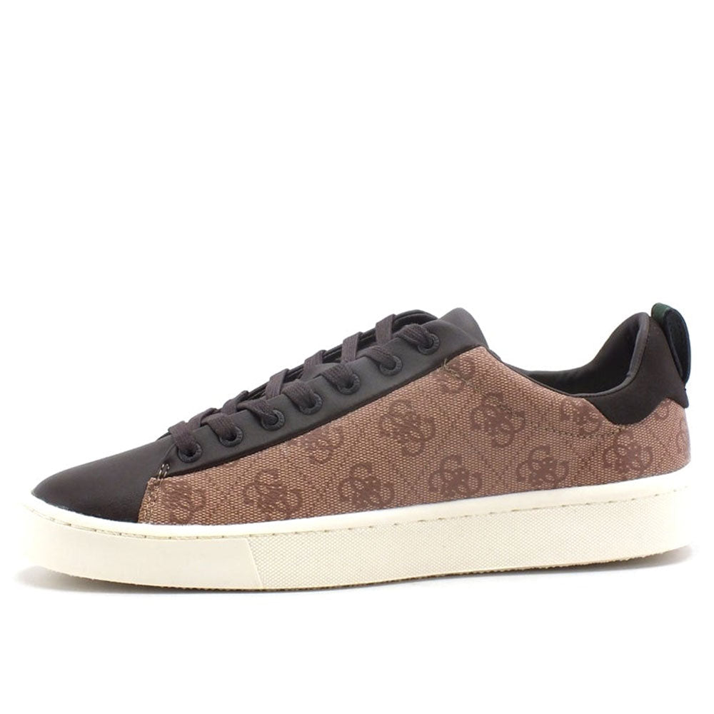 Scarpe Uomo GUESS Sneakers in Pelle e Tessuto Logato Colore Beige - Brown Linea Vice