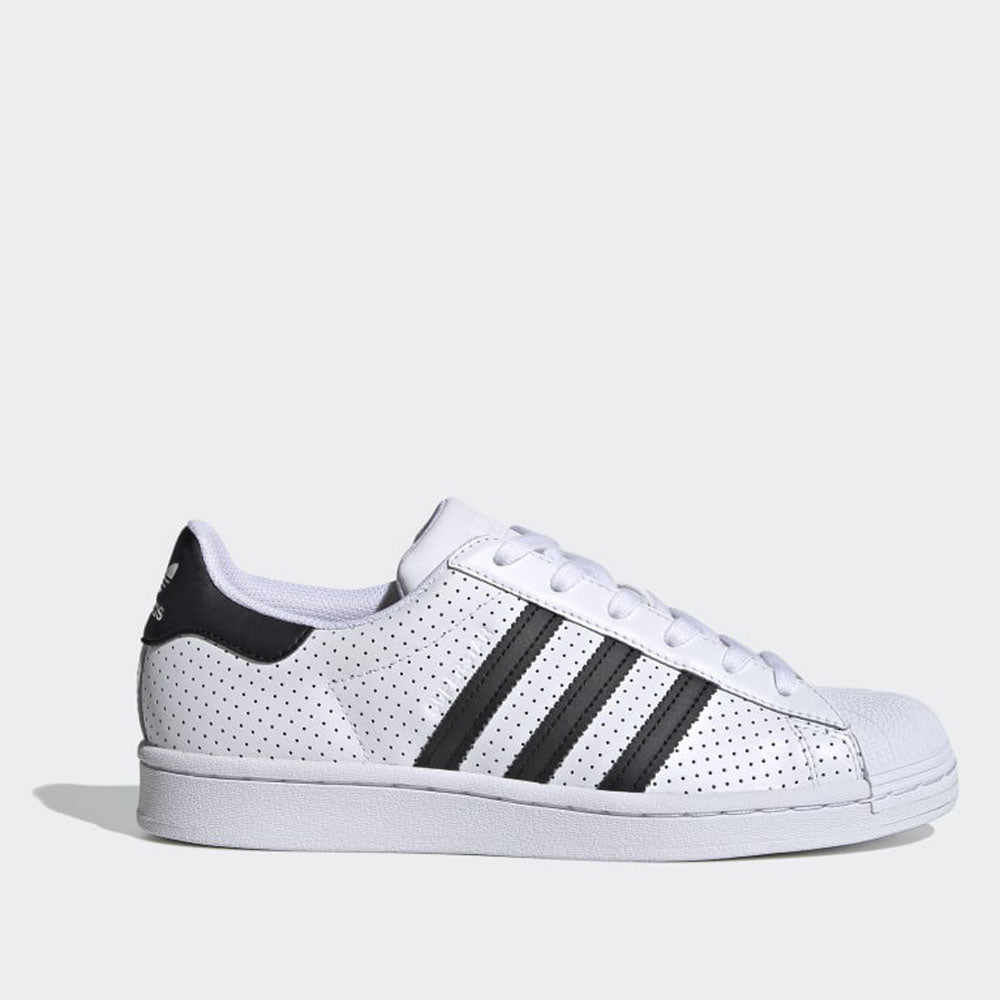 Scarpe Donna ADIDAS Sneakers linea Superstar in Pelle Traforata colore Bianco e Nero a sconto Cuoieriashop