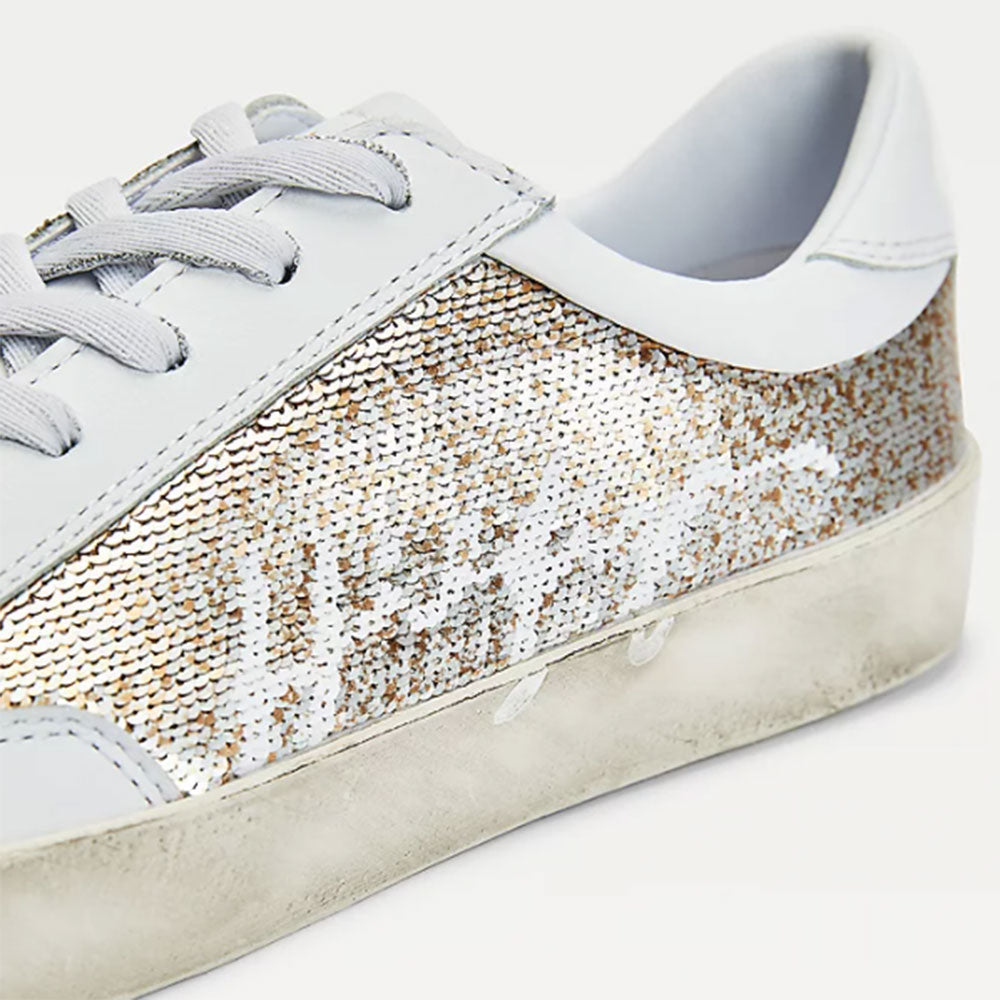 Scarpe Donna TOMMY HILFIGER Sneakers in Pelle Bianca con Paillettes