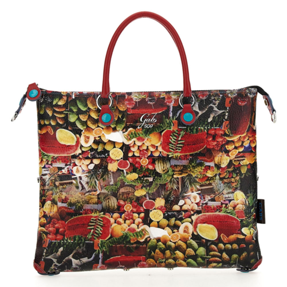 Borsa Donna a Mano con Tracolla GABS G3 PLUS Trasformabile in Pelle stampa Fruti Passion Large