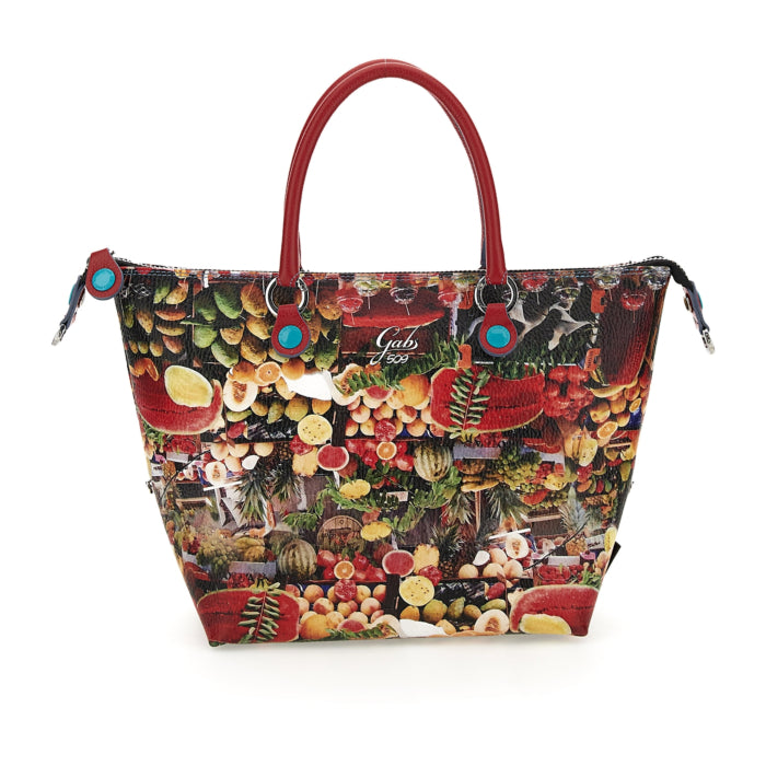 Borsa Donna a Mano con Tracolla GABS G3 PLUS Trasformabile in Pelle stampa Fruti Passion Large