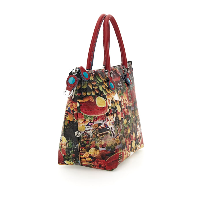 Borsa Donna a Mano con Tracolla GABS G3 PLUS Trasformabile in Pelle stampa Fruti Passion Large