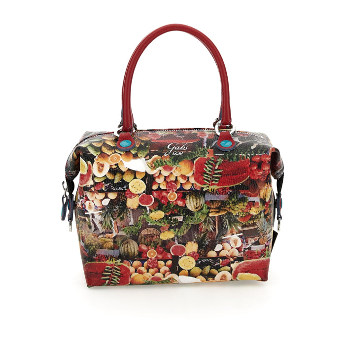 Borsa Donna a Mano con Tracolla GABS G3 PLUS Trasformabile in Pelle stampa Fruti Passion Large