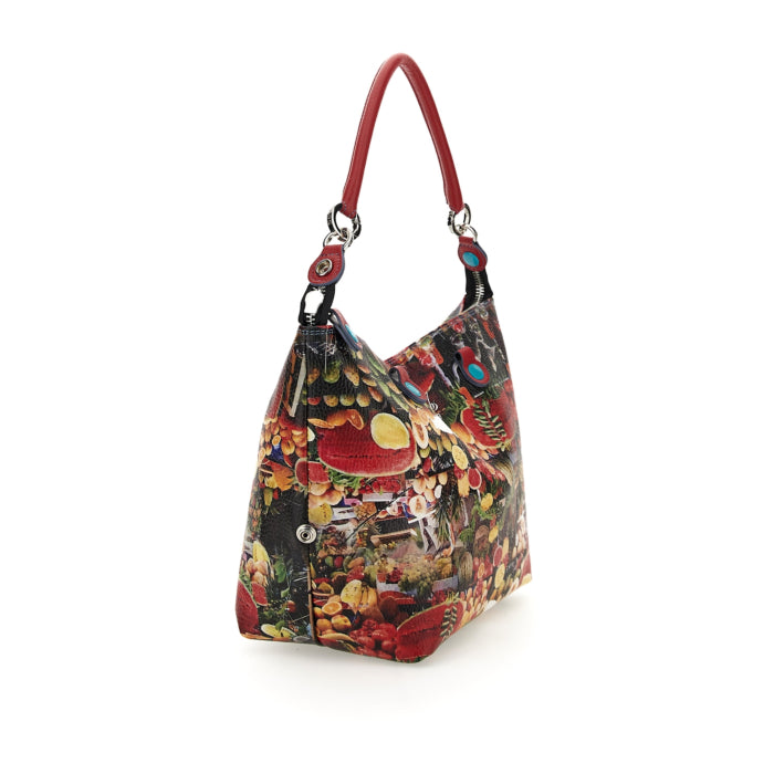 Borsa Donna a Mano con Tracolla GABS G3 PLUS Trasformabile in Pelle stampa Fruti Passion Large