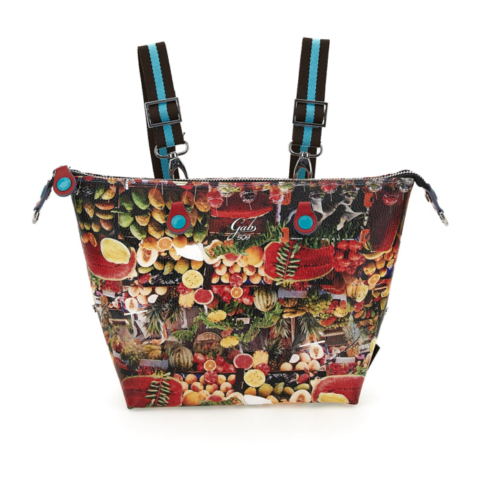 Borsa Donna a Mano con Tracolla GABS G3 PLUS Trasformabile in Pelle stampa Fruti Passion Large