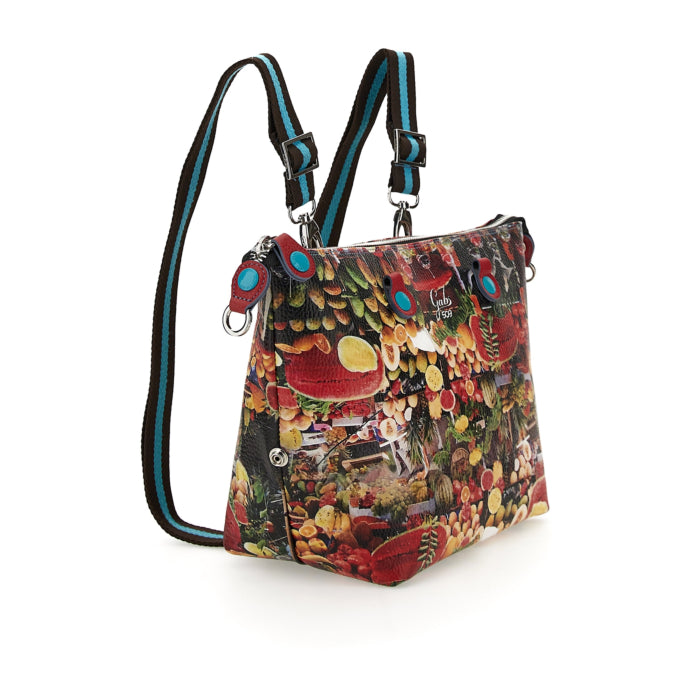 Borsa Donna a Mano con Tracolla GABS G3 PLUS Trasformabile in Pelle stampa Fruti Passion Large