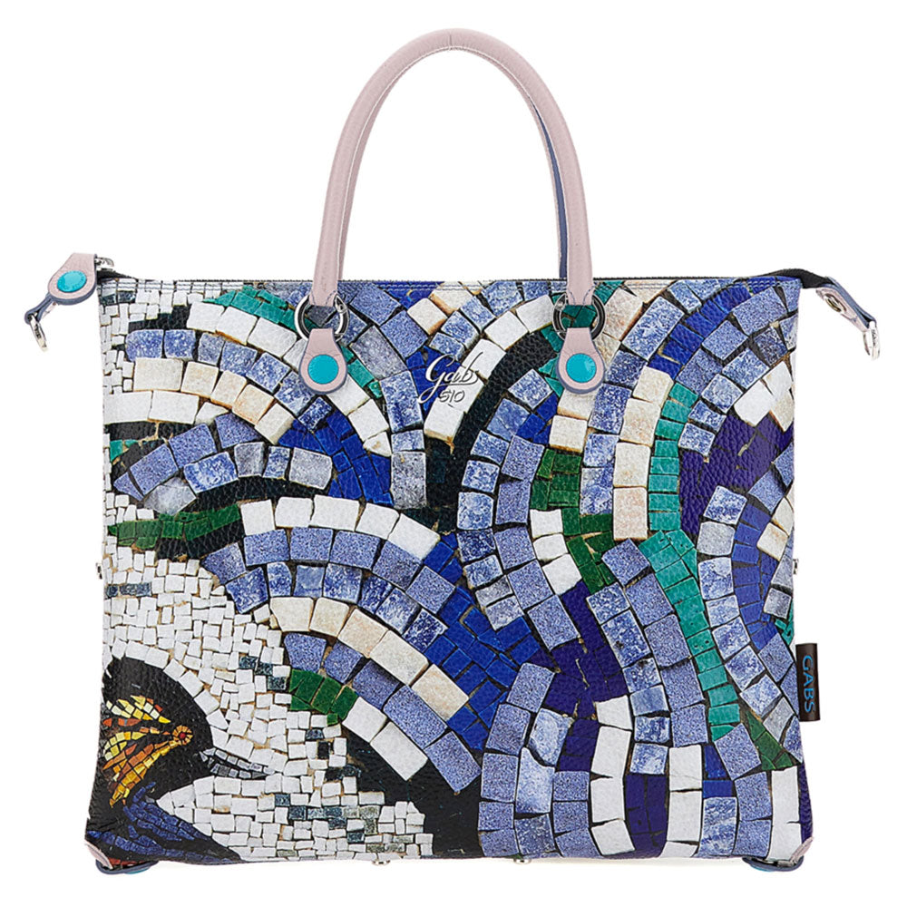 Borsa Donna a Mano con Tracolla GABS G3 PLUS Trasformabile in Pelle stampa Mosaico Large