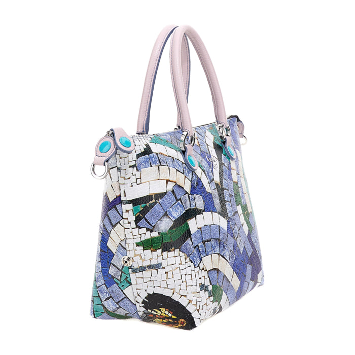 Borsa Donna a Mano con Tracolla GABS G3 PLUS Trasformabile in Pelle stampa Mosaico Large