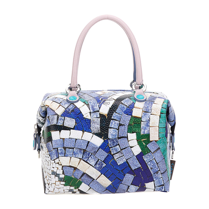 Borsa Donna a Mano con Tracolla GABS G3 PLUS Trasformabile in Pelle stampa Mosaico Large
