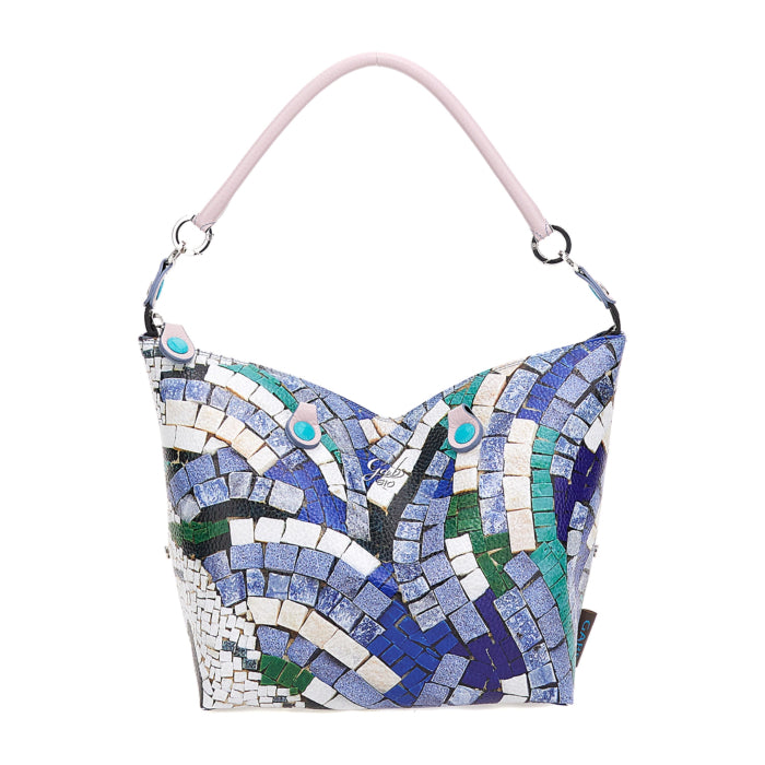 Borsa Donna a Mano con Tracolla GABS G3 PLUS Trasformabile in Pelle stampa Mosaico Large