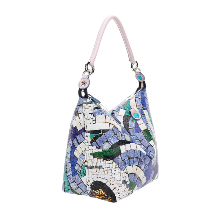 Borsa Donna a Mano con Tracolla GABS G3 PLUS Trasformabile in Pelle stampa Mosaico Large
